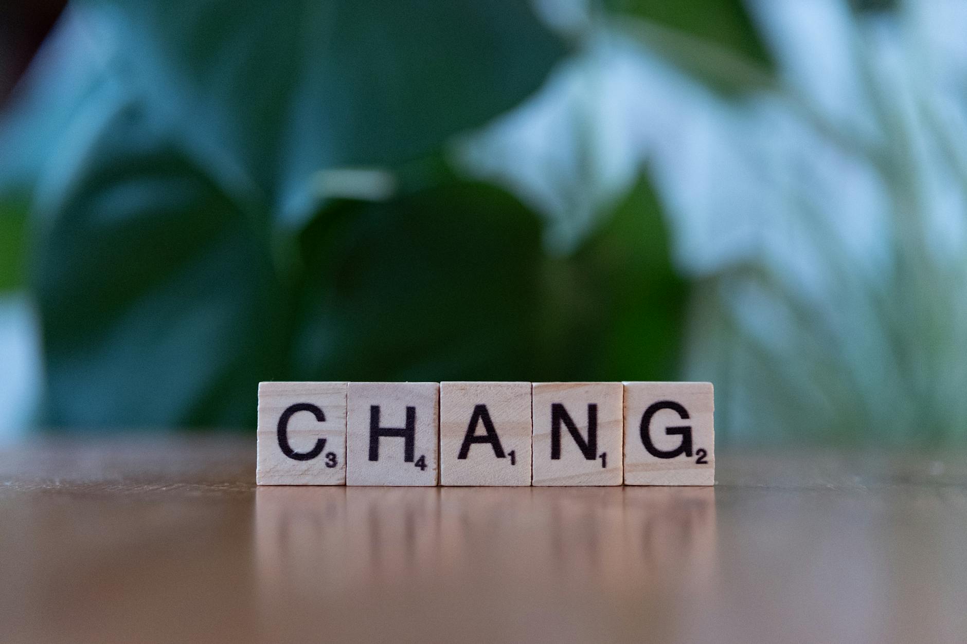 close up of scrabble tiles spelling chang