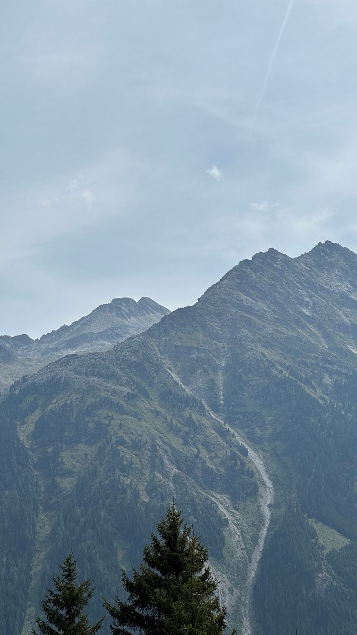 majestic austrian alps landscape with clear sky
